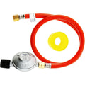 Gasschlauch Druckminderer Set 50 mbar Gasschlauch 80 cm Regler Set mit Schraubanschluss 14 Links716 Gas Anschluss Set fuer Heizstrahler Hockerkocher Gasherd Gaskocher