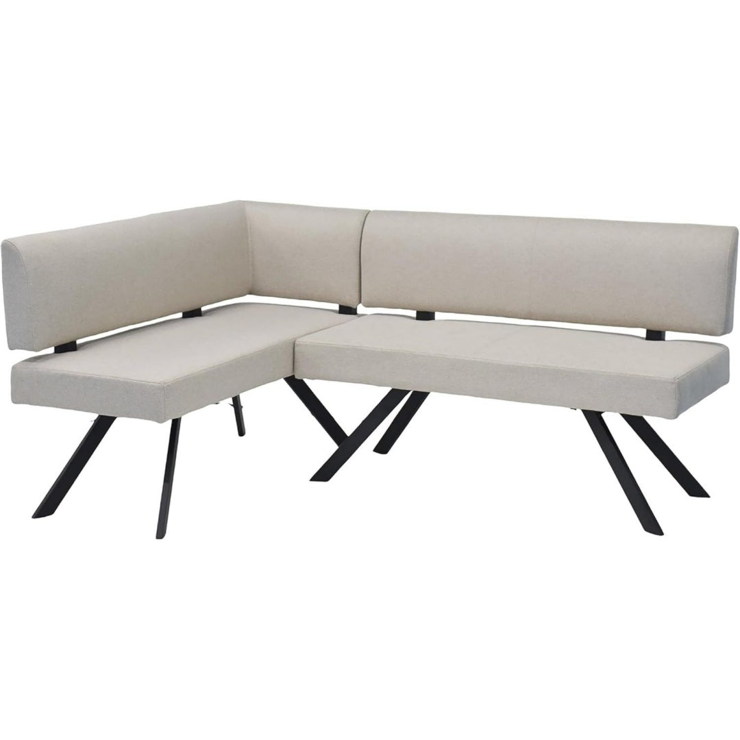 eckbank toronto taschenfederkern bezug in taupe gestell schwarz l-form langer schenkel rechts kuechenbank speisezimmerbank 128 x 182 h 85 cm