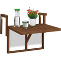 Balkontisch klappbar Balkonklapptisch zum Einhaengen BxT 60x45 cm hoehenverstellbar Haengetisch Dunkelbraun 55 x 695 x 66 cm
