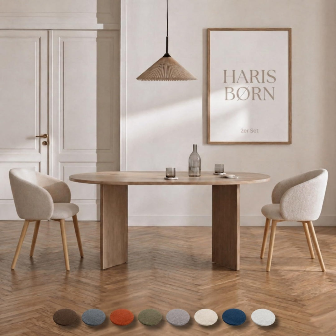 Esszimmerstuehle 2er Set mit Holz-Gestell - Bequeme Polster Esszimmerstuehle mit Armlehne - Premium Esstisch Stuehle Wohnzimmer Stuehle - Moderne Esszimmerstuehle 30 Tage testen
