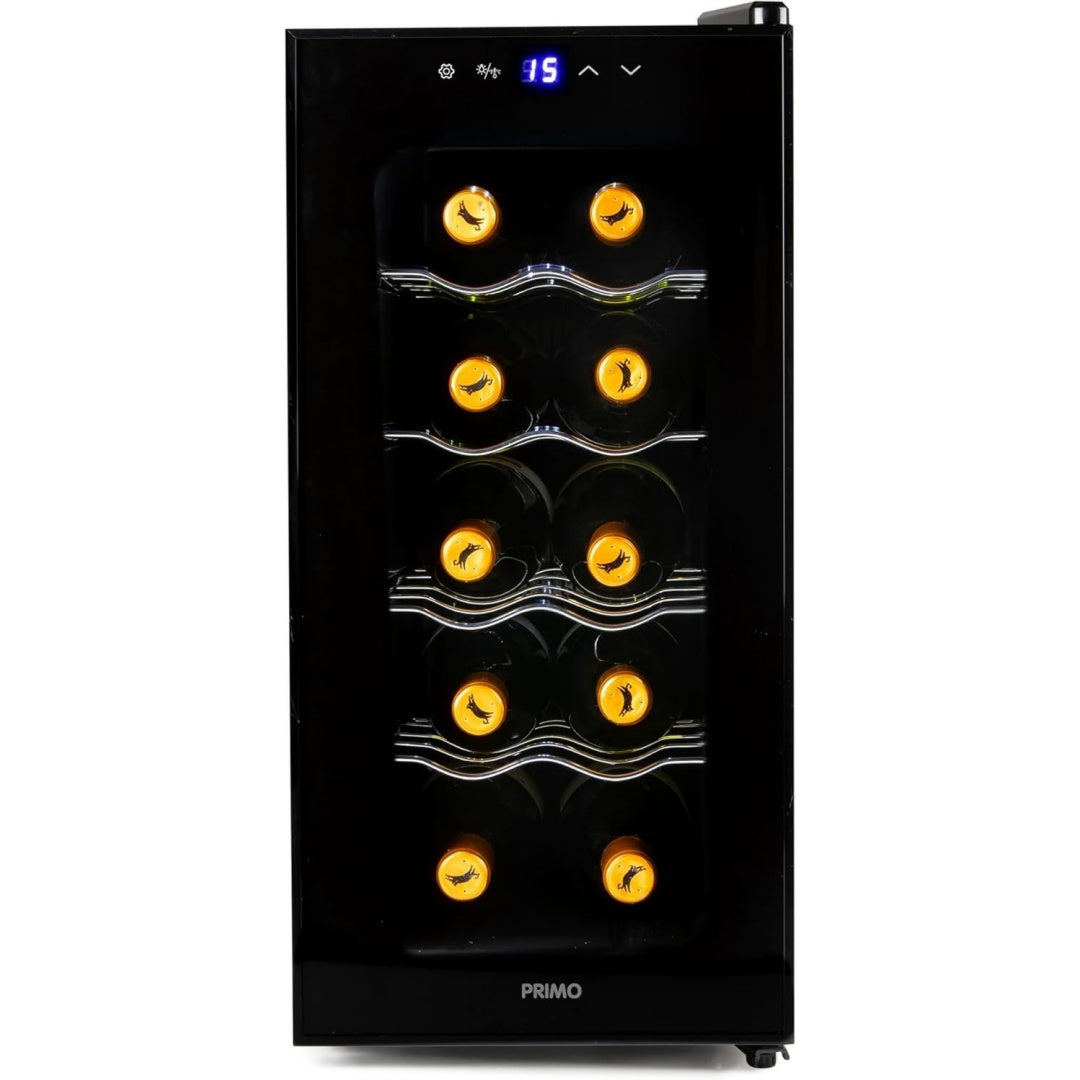 primo pr170wk weinkuehlschrank freistehend 10 flaschen 28 liter klasse e schwarz