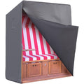 strandkorb schutzhuelle winterfest - 120cm breit x 91cm - strandkorbhuelle xxl mit lueftungsoeffnungen - strandkorbhuelle winterfest - grau