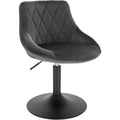 Schminktisch Stuhl Schminkstuhl mit Lehne Samt Dunkelgrau Hoehenverstellbar 360 Drehbar Bequemer Hocker fuer Schlafzimmer Esszimmer Kueche