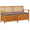 Truhenbank mit Kissen Holzbank Sitzbank Holztruhe Bank Aufbewahrung Sitztruhe Massivholzbank Stauraum Gartenbank 148cm Massivholz Akazie