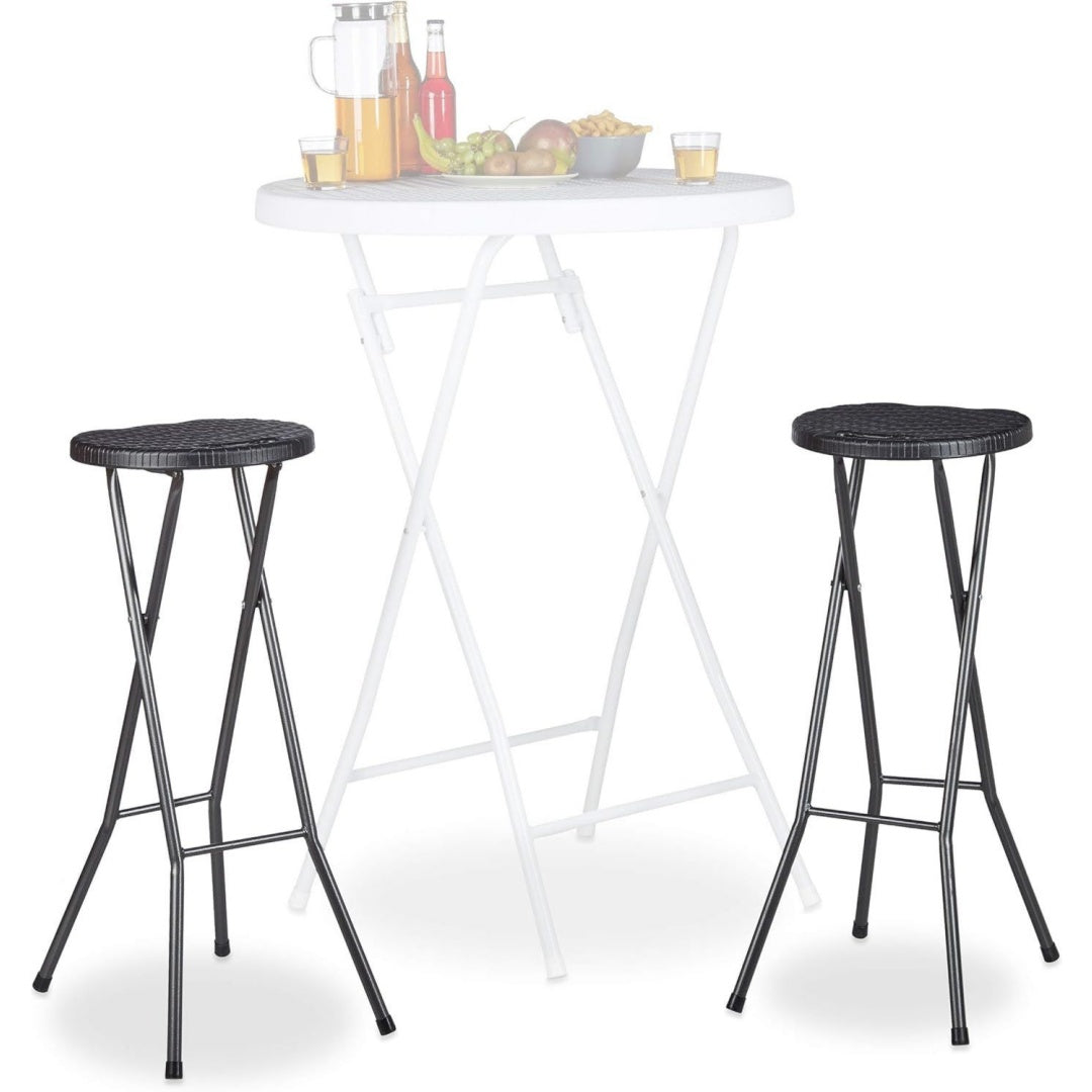 Barhocker klappbar Bastian 2er Set Plastik schwarz 29 x 325 x 80 cm