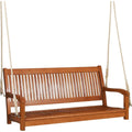 giantex schaukelbank outdoor 2 sitzer veranda-schaukel haengebank zum aufhaengen gartenschaukel aus eukalyptusholz bis 360 kg belastbar holzschaukel hollywoodschaukel fuer balkon veranda terrasse