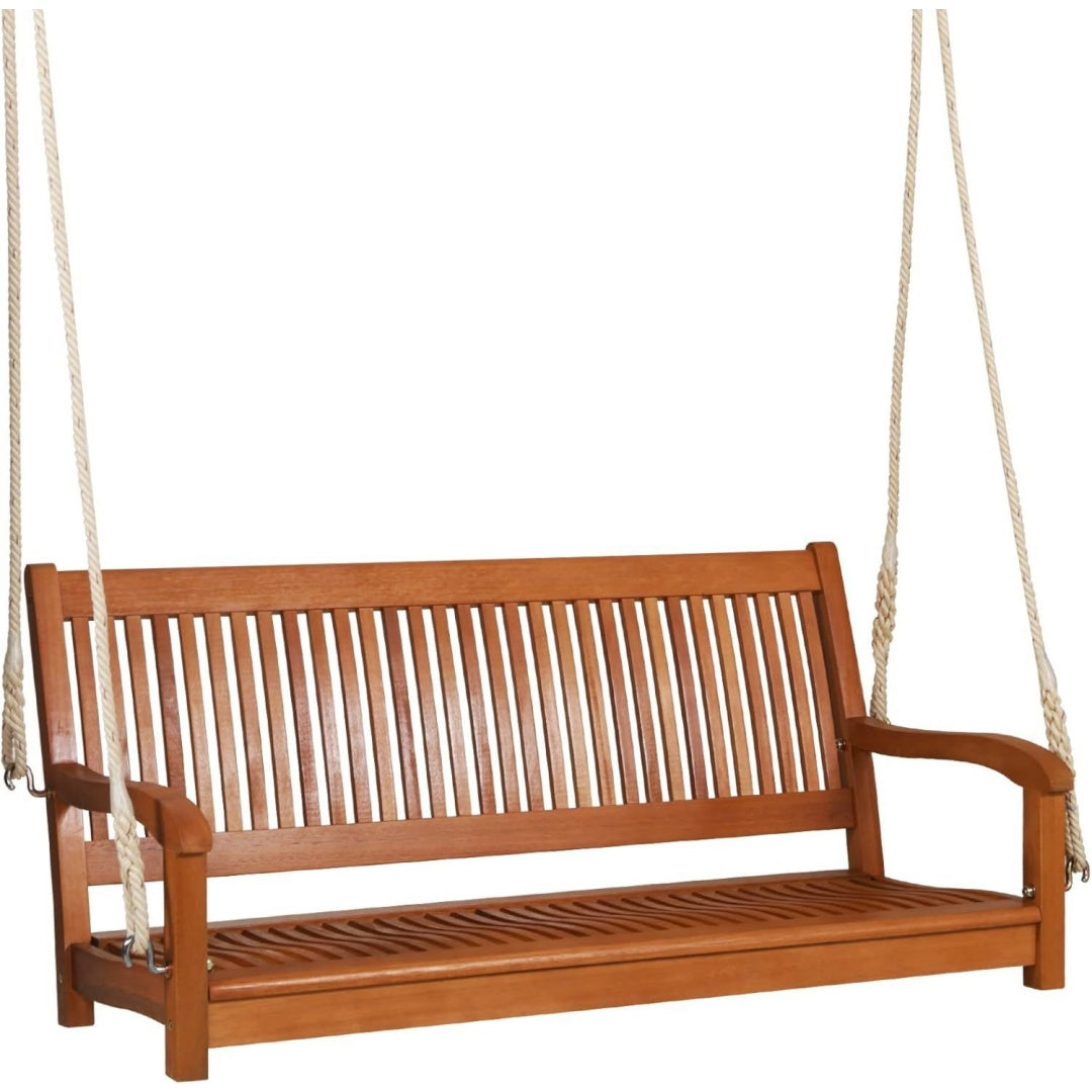 giantex schaukelbank outdoor 2 sitzer veranda-schaukel haengebank zum aufhaengen gartenschaukel aus eukalyptusholz bis 360 kg belastbar holzschaukel hollywoodschaukel fuer balkon veranda terrasse
