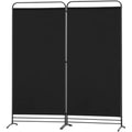 Paravent 2 Teilig Klappbar Raumteiler Freistehend Sichtschutzwand Raumteiler Stellwand Trennwand Sichtschutz fuer Bueros Balkonschlafzimmeraussengarten 162 x 180cm Schwarz