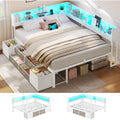 bett 140x200 cm stauraum buecherregal-kopfteil lichtemittierende diode usb